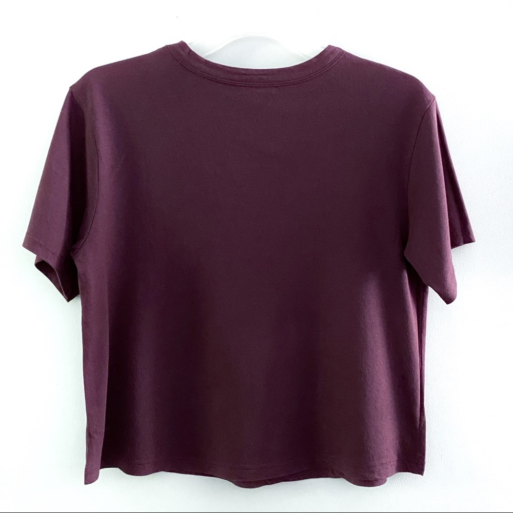 Charlotte Russe cropped cut-out tee, purple - Picture 2 of 5